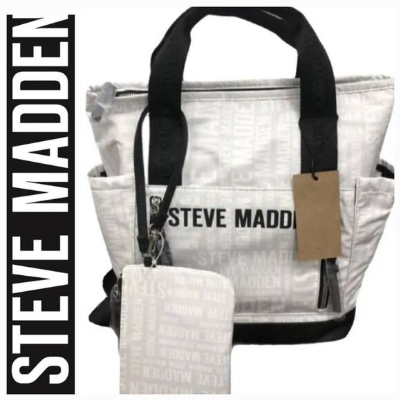 Steve Madden Btheda White with Black Logo Straps Backpack & Bag. Affordable Steve Madden Bags at Ross: Your Style on a Budget main image 4